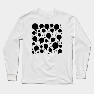 Black festive party balloons pattern Long Sleeve T-Shirt